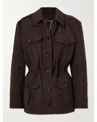 Tom Ford - Leather-Trimmed Twill Jacket - Lyst