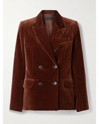 Nili Lotan - Veda Double-Breasted Cotton-Blend Velvet Blazer - Lyst