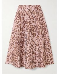 Cara Cara - Mimosa Leopard-Brocade Midi Skirt - Lyst