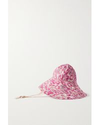 Isabel Marant Edona Sonnenhut Aus Bedrucktem Baumwoll-canvas - Pink