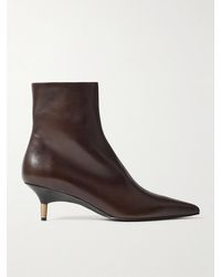 KHAITE - Bella Leather Ankle Boots - Lyst