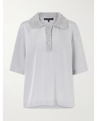 Tibi - Stretch Silk-Blend Polo Shirt - Lyst