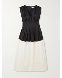 Sea - Nicola Two-Tone Pintucked Ramie Midi Dress - Lyst