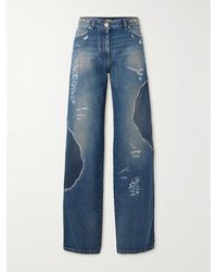 Versace - Distressed Patchwork High-Rise Wide-Leg Jeans - Lyst