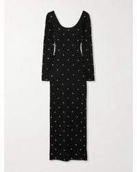 Versace - Crystal-Embellished Wool Maxi Dress - Lyst