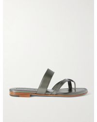 Manolo Blahnik - Susa Metallic Leather Sandals - Lyst