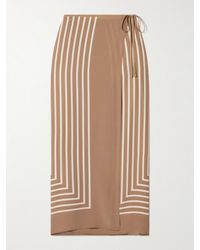 TOTEME - Striped Silk-Chiffon Maxi Wrap Skirt - Lyst