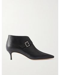 Manolo Blahnik - Mendiola 50 Buckled Leather Ankle Boots - Lyst
