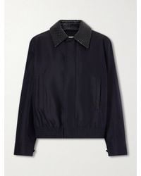 Bottega Veneta - Intrecciato Leather-Trimmed Canvas Jacket - Lyst