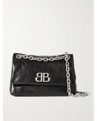 Balenciaga - Monaco Mini Textured-Leather Shoulder Bag - Lyst