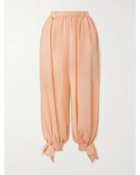 Chloé - Hose Mit Schmal Zulaufendem Bein Aus Seiden-Charmeuse - Lyst