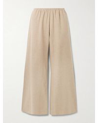 La Ligne - Colby Cotton-Flannel Wide-Leg Pants - Lyst