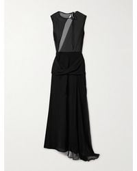 TOVE - Robe Longue En Mousseline De Soie Et En Crêpe De Laine À Drapé Et À Superposition Esme - Lyst