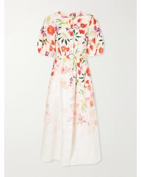 Gabriela Hearst - Ignis Floral- Printed Linen And Cotton Midi Dress - Lyst