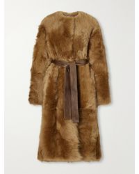 FFORME - Demi Reversible Belted Collarless Shearling Coat - Lyst