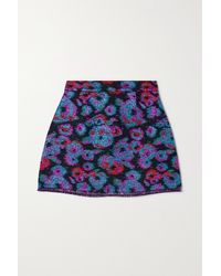 Rebecca Vallance Leila Metallic Floral-jacquard Mini Skirt - Purple