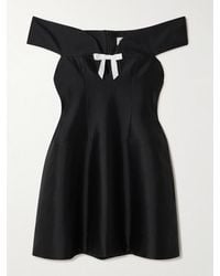 ShuShu/Tong - Bow-Embellished Cutout Wool And Silk-Blend Mini Dress - Lyst