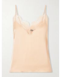 Anine Bing - Mael Lace-Trimmed Silk-Blend Blouse - Lyst