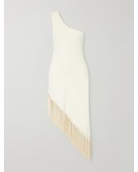 ‎Taller Marmo - Yacare One-Shoulder Asymmetrical Fringed Jersey Midi Dress - Lyst
