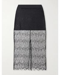 Frankie Shop - Alrose Metallic Lace Midi Skirt - Lyst