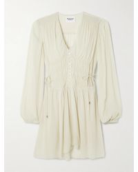 Isabel Marant - Loriena Tie-Detailed Ruched Crepe De Chine Mini Dress - Lyst