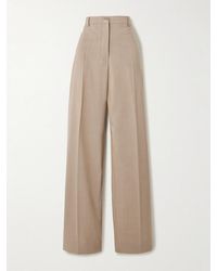 Sportmax - Salvo Pleated Grain De Poudre Wool Wide-Leg Pants - Lyst