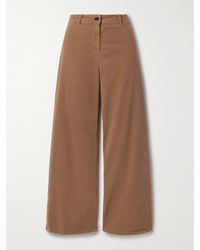 Nili Lotan - Megan Cotton-Blend Twill Wide-Leg Pants - Lyst