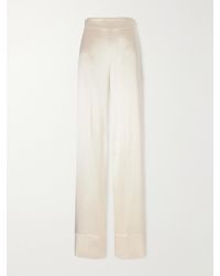 JOSEPH - Dijon Silk-Satin Mid-Rise Straight-Leg Pants - Lyst