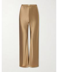 Comme Si - Bias Appliquéd-Silk Straight-Leg Pants - Lyst
