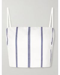 ANDRES OTALORA - Tierra Sagrada Cropped Striped Linen-Woven Top - Lyst