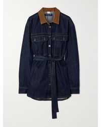 Veronica Beard - Veste En Jean À Finitions En Velours Côtelé Et À Ceinture Mikaela - Lyst