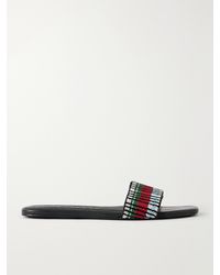 STAUD - Da Adolfo Tove Beaded Leather Slides - Lyst
