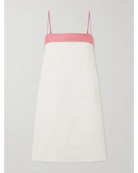 STAUD - Laura Two-Tone Linen Mini Dress - Lyst