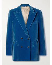 Blazé Milano - Everynight Double-Breasted Cotton-Velvet Blazer - Lyst