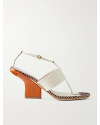 Dries Van Noten - Snake-Effect Leather Sandals - Lyst