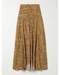 Isabel Marant - Syana Maxirock Aus Bedrucktem Crêpe De Chine Aus Stretch-Seide Mit Raffungen - Lyst
