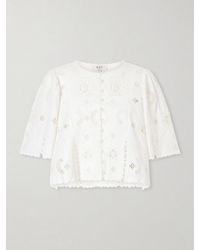 Sea - Gardener Broderie Anglaise Cotton And Linen-Blend Blouse - Lyst