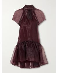 Jonathan Simkhai - Bow-Detailed Organza Mini Dress - Lyst