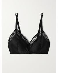 Eres - Reveillon Cotillon Lace-Trimmed Stretch-Satin Soft-Cup Triangle Bra - Lyst