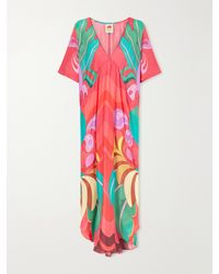 FARM Rio - Printed Satin Maxi Dress - Lyst