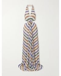 Missoni - Striped Metallic Crochet-Knit Halterneck Maxi Dress - Lyst
