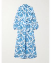 Emilia Wickstead - Elanda Belted Floral-Print Crepe Maxi Dress - Lyst