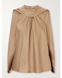 Jonathan Simkhai - Scarlett Gathered Satin Cape Top - Lyst