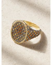 Yvonne Léon - Chevalière Ovale 9-Karat, Diamond And Citrine Signet Ring - Lyst