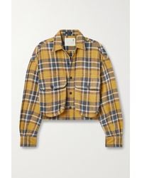 R13 Cropped Plaid Cotton-flannel Shirt - Yellow