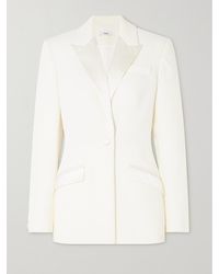 Safiyaa - Arlene Satin-Trimmed Stretch-Crepe Blazer - Lyst