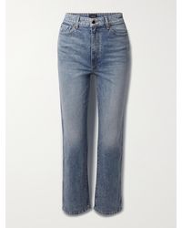 KHAITE - Abigail Stretch Cropped High-Rise Straight-Leg Jeans - Lyst