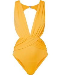 OYE Swimwear Elvira Daring Open-back Swimsuit - Yellow