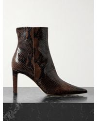 Jimmy Choo - Frankie 85 Snake-Effect Leather Ankle Boots - Lyst