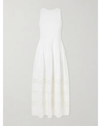 Polo Ralph Lauren - Crochet-Trimmed Ribbed Cotton-Blend Maxi Dress - Lyst